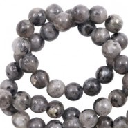 Natural stone beads round 8mm Dark anthracite